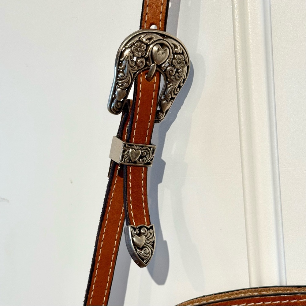 Rocking Bar L Texas Leather Works Brown & Tan Leather Fringe Shoulder Bag - Picture 7 of 13